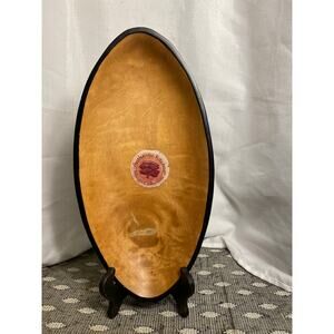 Authentic Kitchen Mango wood oval bowl dark brown with light brown inside GUC